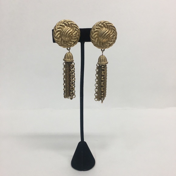 Vtg Givenchy Gold tone dangled signed earrings - Picture 15 of 15